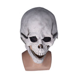 Scary Skull Mask with Movable Jaw Flexible Latex Halloween Costume Party Props Cosplay AccessoryWhite - Front View