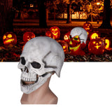 Scary Skull Mask with Movable Jaw Flexible Latex Halloween Costume Party Props Cosplay AccessoryWhite - Extra Image