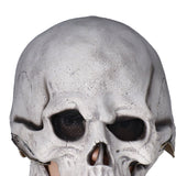 Scary Skull Mask with Movable Jaw Flexible Latex Halloween Costume Party Props Cosplay AccessoryWhite