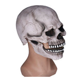 Scary Skull Mask with Movable Jaw Flexible Latex Halloween Costume Party Props Cosplay AccessoryDark Gray