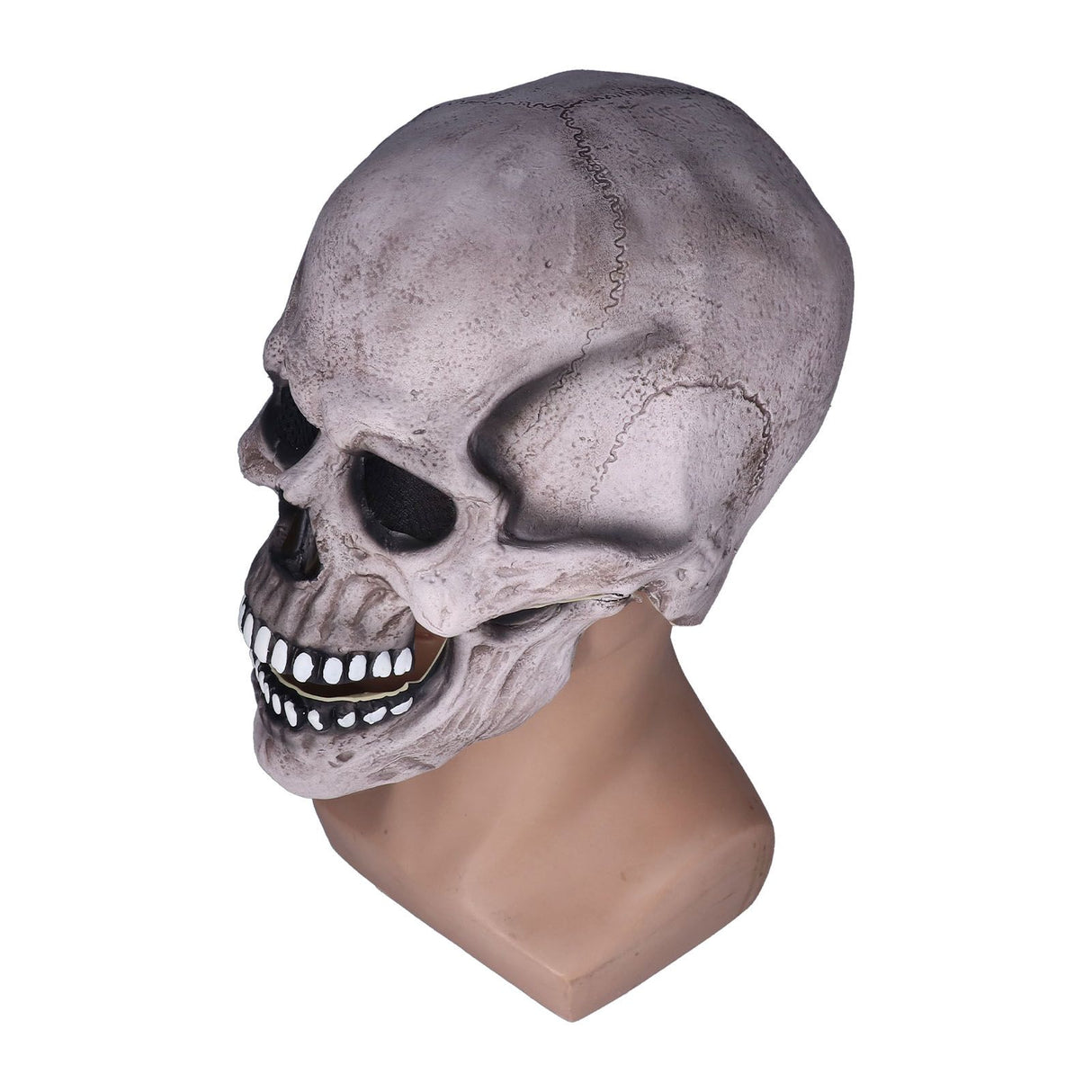 Scary Skull Mask with Movable Jaw Flexible Latex Halloween Costume Party Props Cosplay AccessoryDark Gray