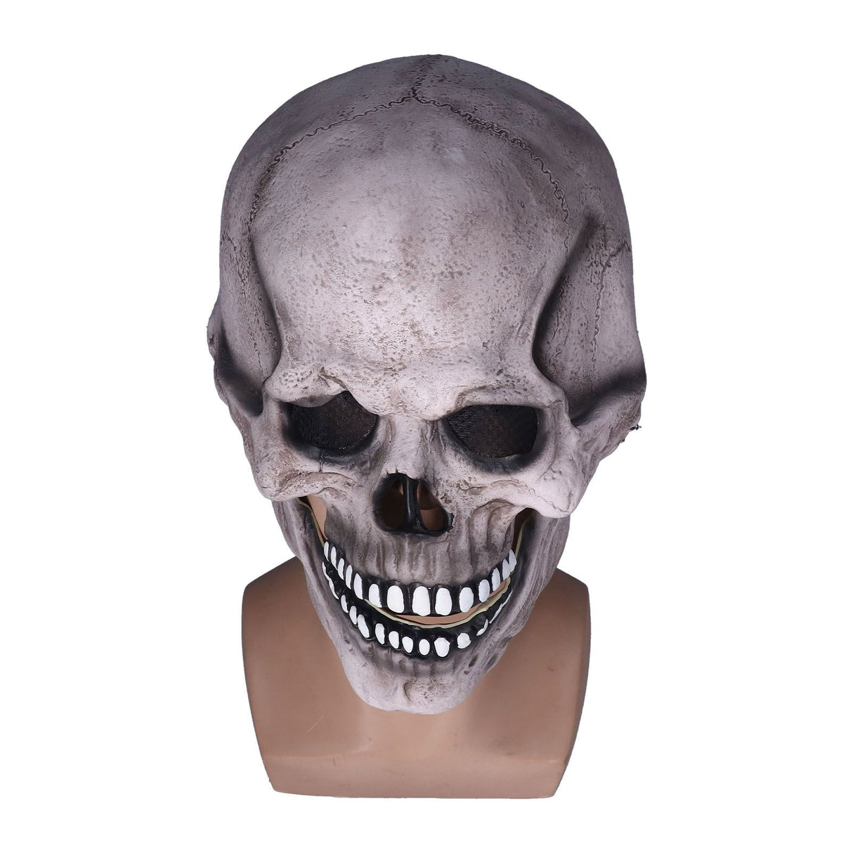 Scary Skull Mask with Movable Jaw Flexible Latex Halloween Costume Party Props Cosplay AccessoryDark Gray