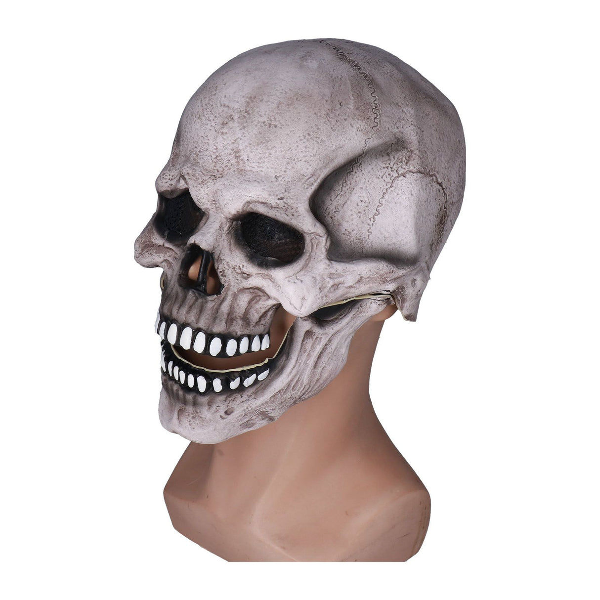 Scary Skull Mask with Movable Jaw Flexible Latex Halloween Costume Party Props Cosplay AccessoryDark Gray