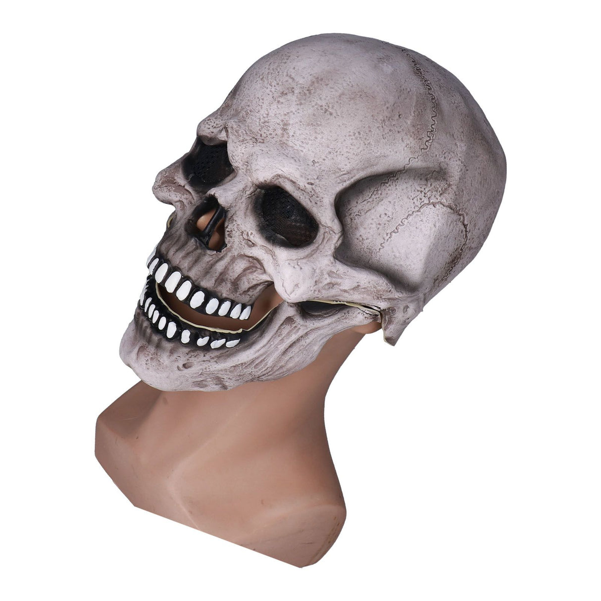 Scary Skull Mask with Movable Jaw Flexible Latex Halloween Costume Party Props Cosplay AccessoryDark Gray