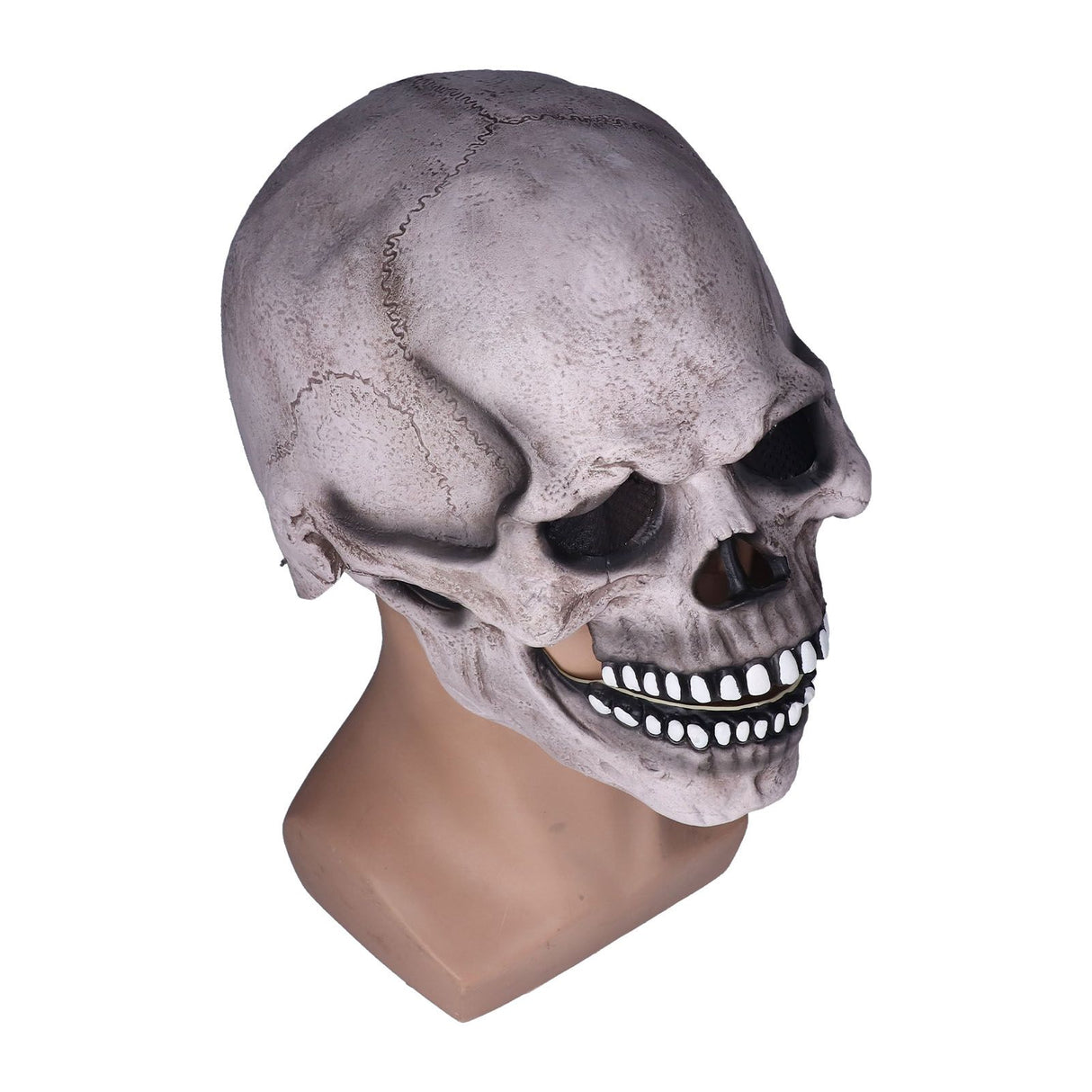 Scary Skull Mask with Movable Jaw Flexible Latex Halloween Costume Party Props Cosplay AccessoryDark Gray