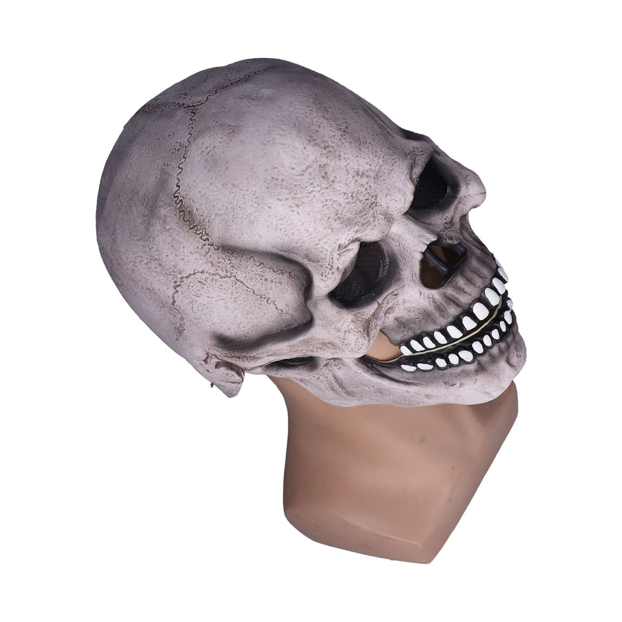 Scary Skull Mask with Movable Jaw Flexible Latex Halloween Costume Party Props Cosplay AccessoryDark Gray