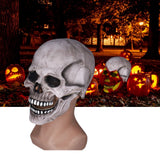 Scary Skull Mask with Movable Jaw Flexible Latex Halloween Costume Party Props Cosplay AccessoryDark Gray