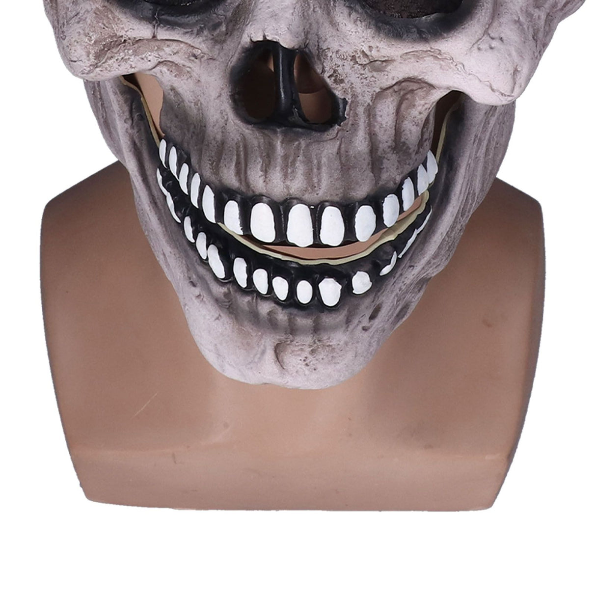 Scary Skull Mask with Movable Jaw Flexible Latex Halloween Costume Party Props Cosplay AccessoryDark Gray