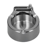 Cigarette Ashtray Stainless Steel Match Lighter Cigarette Ashtray for Home Office DecorationBlack