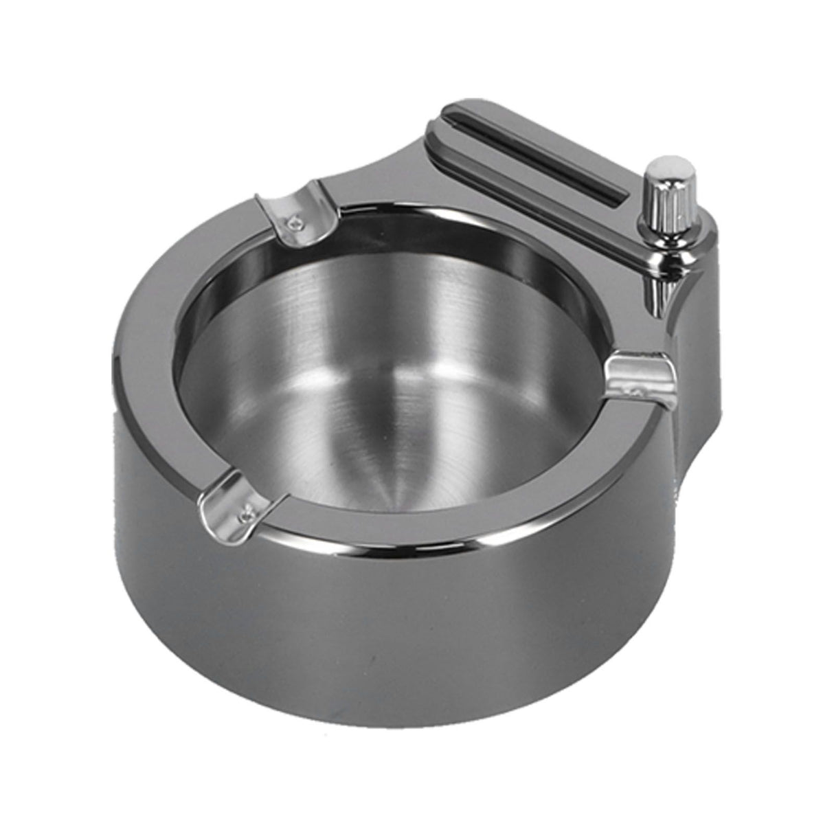 Cigarette Ashtray Stainless Steel Match Lighter Cigarette Ashtray for Home Office DecorationBlack