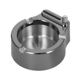 Cigarette Ashtray Stainless Steel Match Lighter Cigarette Ashtray for Home Office DecorationBlack - Side View