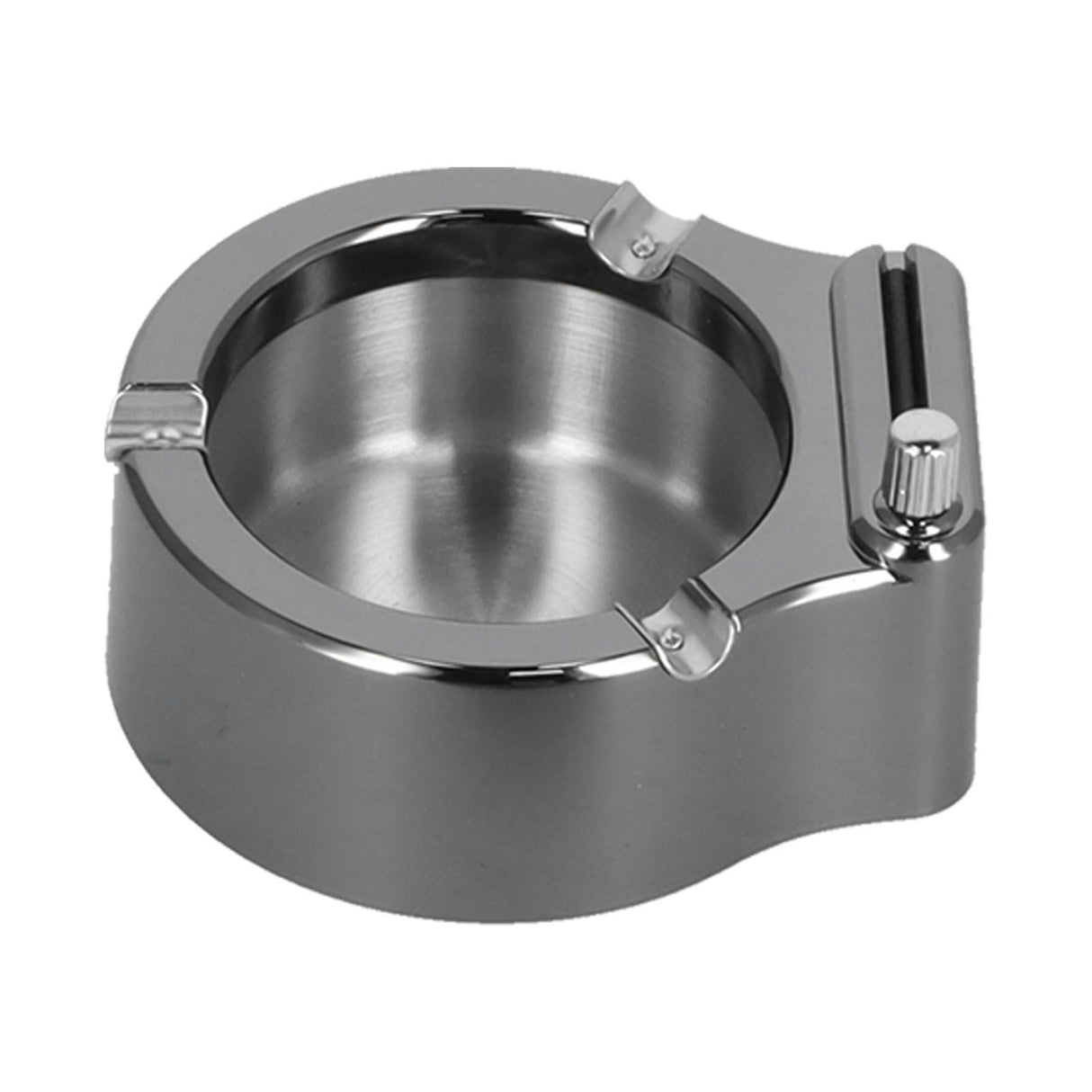 Cigarette Ashtray Stainless Steel Match Lighter Cigarette Ashtray for Home Office DecorationBlack