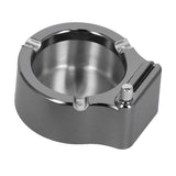 Cigarette Ashtray Stainless Steel Match Lighter Cigarette Ashtray for Home Office DecorationBlack