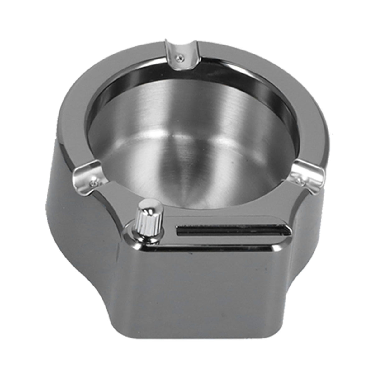 Cigarette Ashtray Stainless Steel Match Lighter Cigarette Ashtray for Home Office DecorationBlack