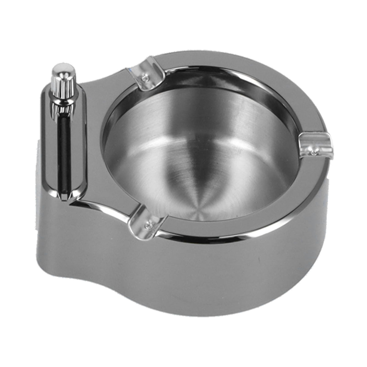 Cigarette Ashtray Stainless Steel Match Lighter Cigarette Ashtray for Home Office DecorationBlack