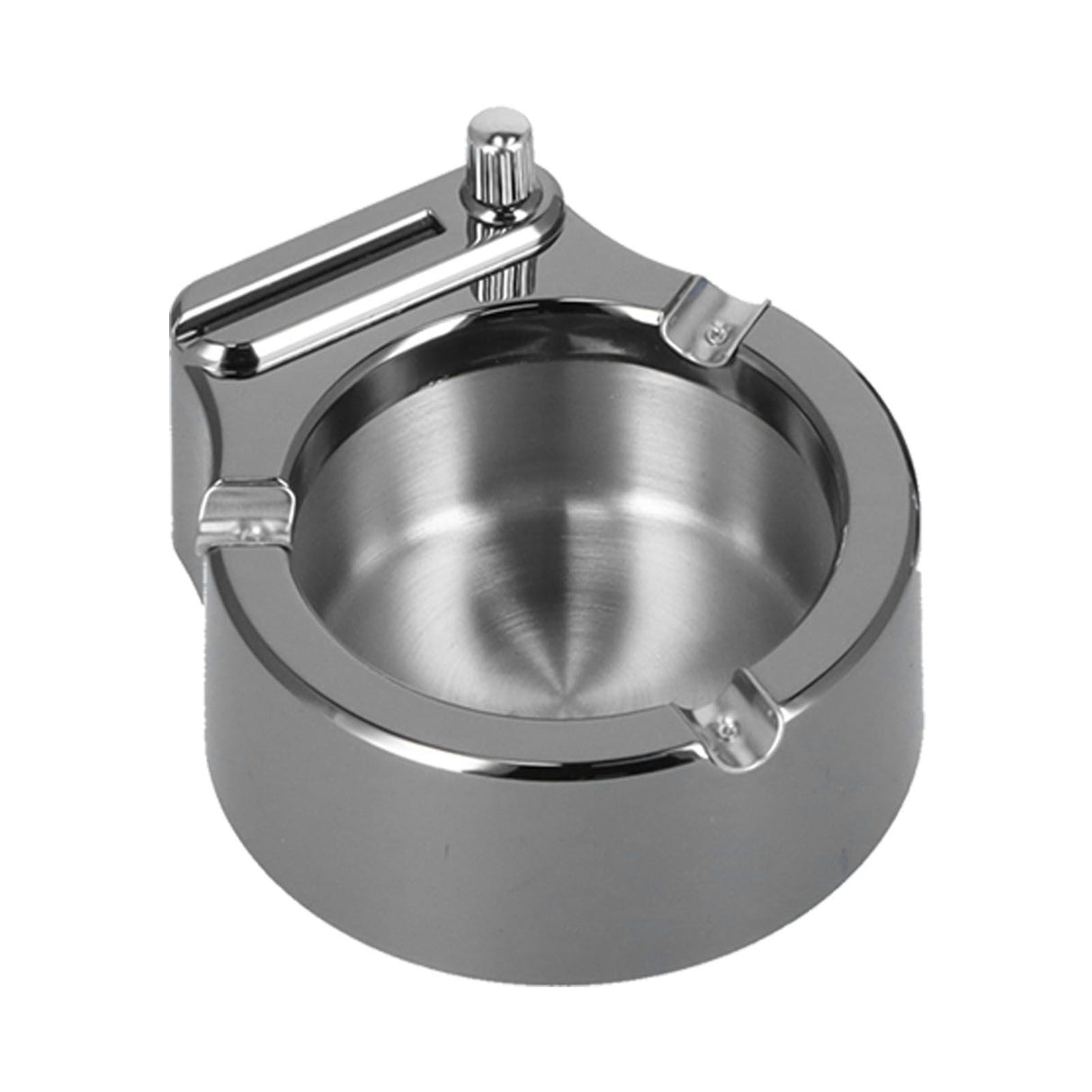 Cigarette Ashtray Stainless Steel Match Lighter Cigarette Ashtray for Home Office DecorationBlack