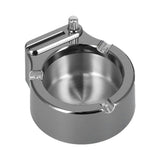 Cigarette Ashtray Stainless Steel Match Lighter Cigarette Ashtray for Home Office DecorationBlack - Low Angle