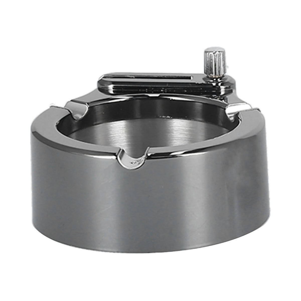 Cigarette Ashtray Stainless Steel Match Lighter Cigarette Ashtray for Home Office DecorationBlack