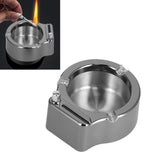 Cigarette Ashtray Stainless Steel Match Lighter Cigarette Ashtray for Home Office DecorationBlack - Extra Image