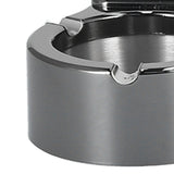 Cigarette Ashtray Stainless Steel Match Lighter Cigarette Ashtray for Home Office DecorationBlack