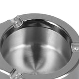 Cigarette Ashtray Stainless Steel Match Lighter Cigarette Ashtray for Home Office DecorationBlack - Extra Image
