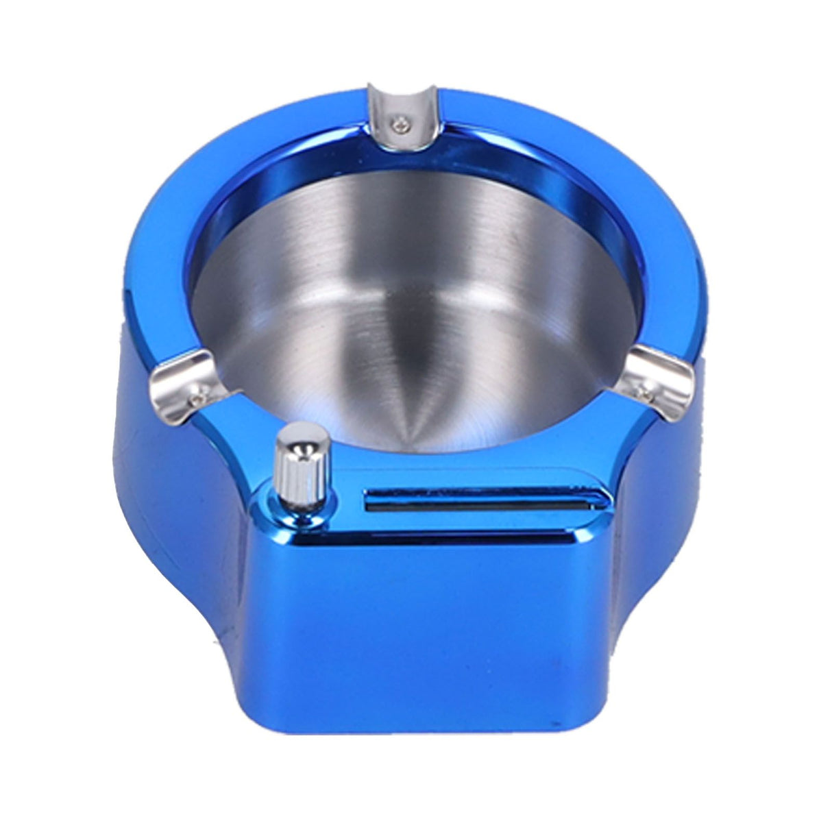 Cigarette Ashtray Stainless Steel Match Lighter Cigarette Ashtray for Home Office DecorationBlue
