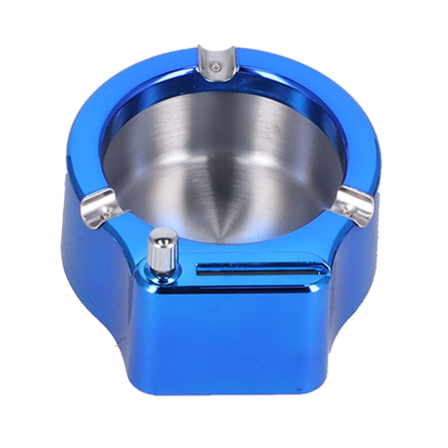 Cigarette Ashtray Stainless Steel Match Lighter Cigarette Ashtray for Home Office DecorationBlue