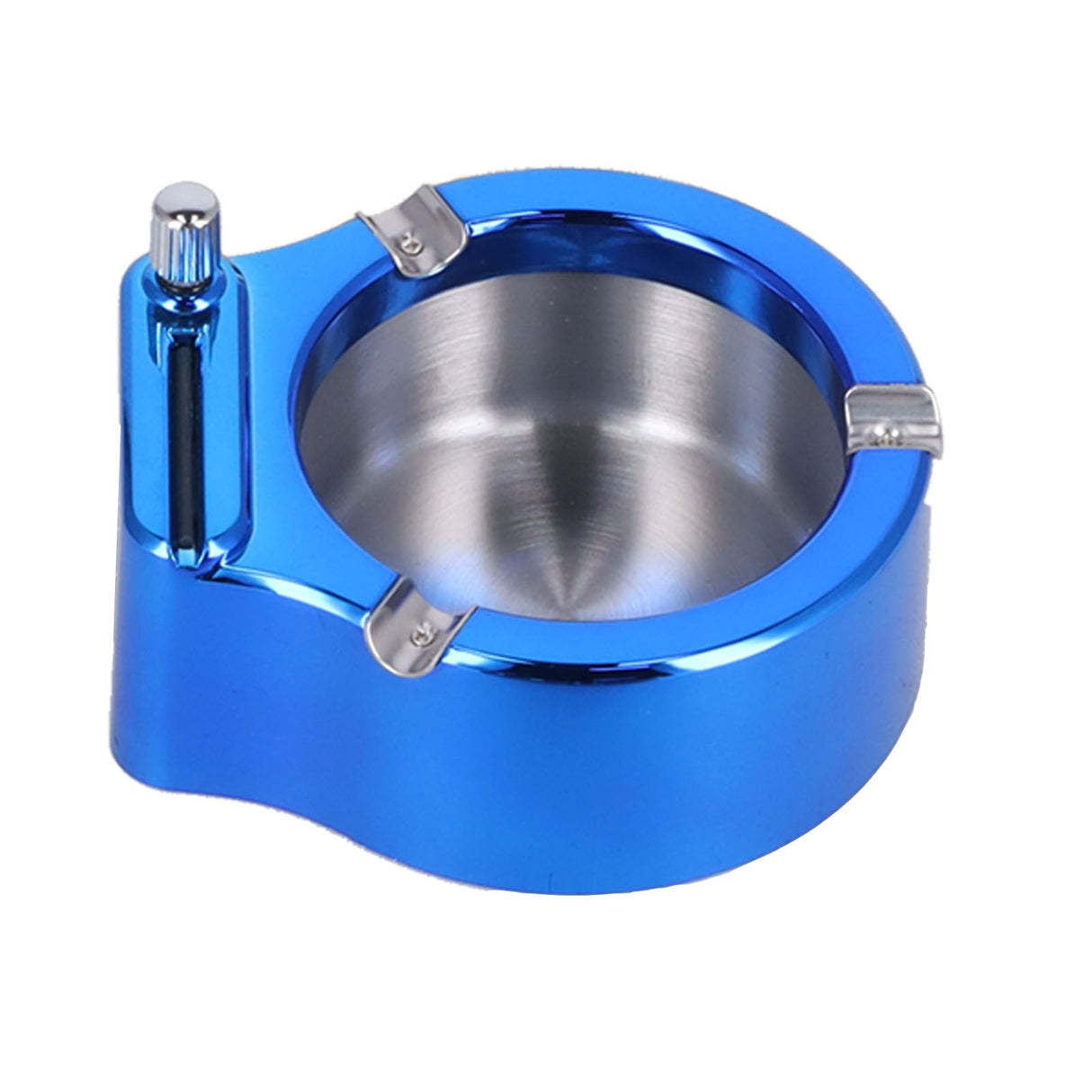 Cigarette Ashtray Stainless Steel Match Lighter Cigarette Ashtray for Home Office DecorationBlue