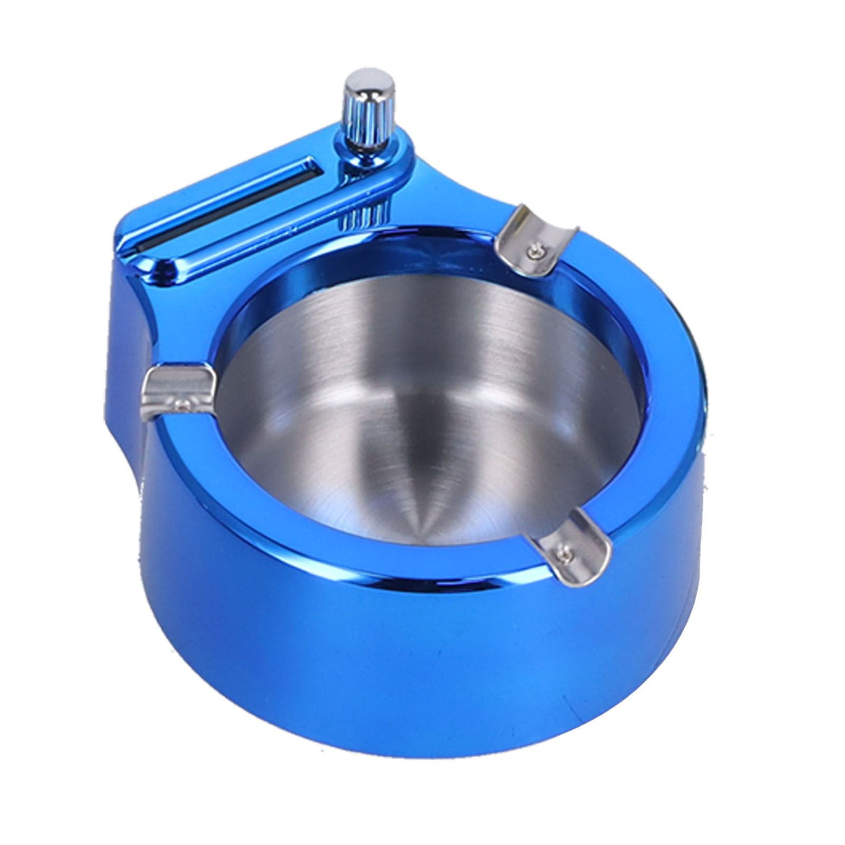 Cigarette Ashtray Stainless Steel Match Lighter Cigarette Ashtray for Home Office DecorationBlue