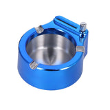 Cigarette Ashtray Stainless Steel Match Lighter Cigarette Ashtray for Home Office DecorationBlue - Rear View