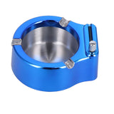 Cigarette Ashtray Stainless Steel Match Lighter Cigarette Ashtray for Home Office DecorationBlue
