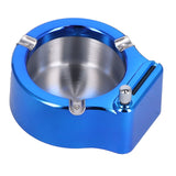 Cigarette Ashtray Stainless Steel Match Lighter Cigarette Ashtray for Home Office DecorationBlue - Low Angle
