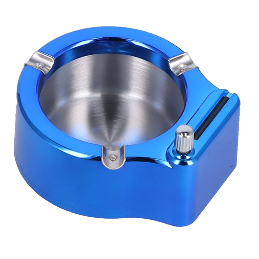 Cigarette Ashtray Stainless Steel Match Lighter Cigarette Ashtray for Home Office DecorationBlue