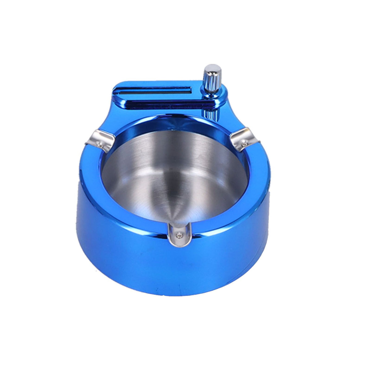 Cigarette Ashtray Stainless Steel Match Lighter Cigarette Ashtray for Home Office DecorationBlue