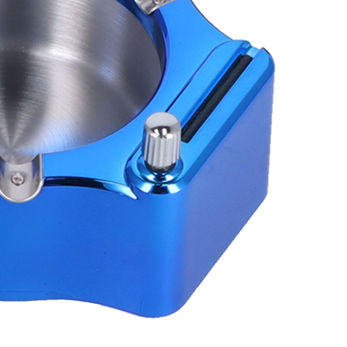 Cigarette Ashtray Stainless Steel Match Lighter Cigarette Ashtray for Home Office DecorationBlue