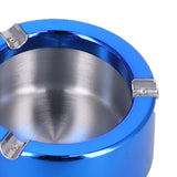 Cigarette Ashtray Stainless Steel Match Lighter Cigarette Ashtray for Home Office DecorationBlue - Extra Image