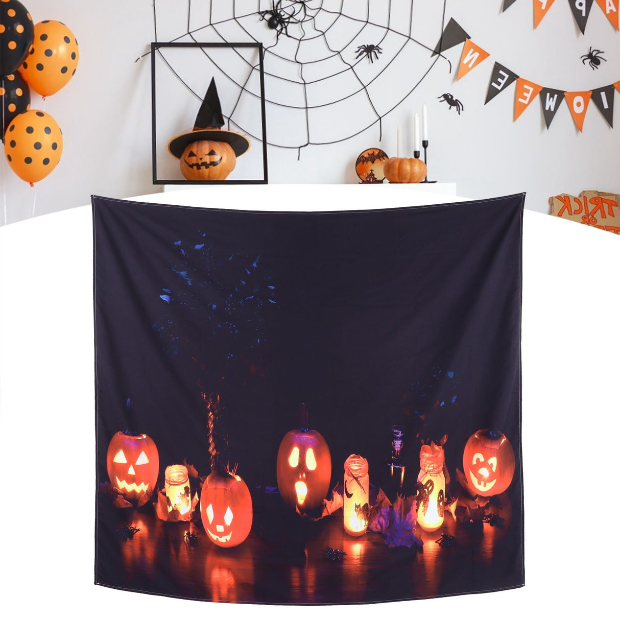 Halloween Tapestry Decorative Wall Hanging Carpet for Bedroom Living Room Office Festival230x180cm / 90.6x70.9in