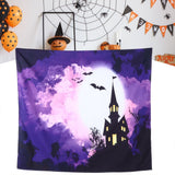 Halloween Castle Pattern Tapestry Wall Hanging Carpet Photography Background Home Party Decoration200x150cm / 78.7x59.1in - Extra Image