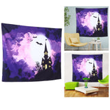 Halloween Castle Pattern Tapestry Wall Hanging Carpet Photography Background Home Party Decoration200x150cm / 78.7x59.1in
