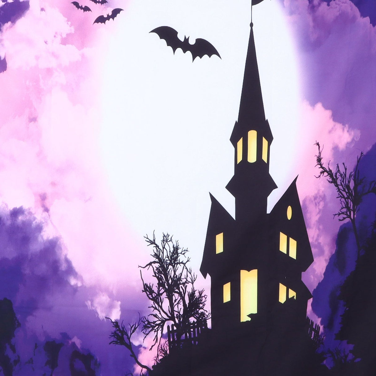 Halloween Castle Pattern Tapestry Wall Hanging Carpet Photography Background Home Party Decoration200x150cm / 78.7x59.1in