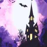 Halloween Castle Pattern Tapestry Wall Hanging Carpet Photography Background Home Party Decoration200x150cm / 78.7x59.1in