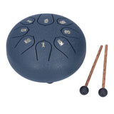 6in 8 Tones Tongue Drum with Mallets Music Book Musical Percussion Instruments for Meditation EntertainmentNavy Blue - Front View