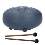 6in 8 Tones Tongue Drum with Mallets Music Book Musical Percussion Instruments for Meditation EntertainmentNavy Blue