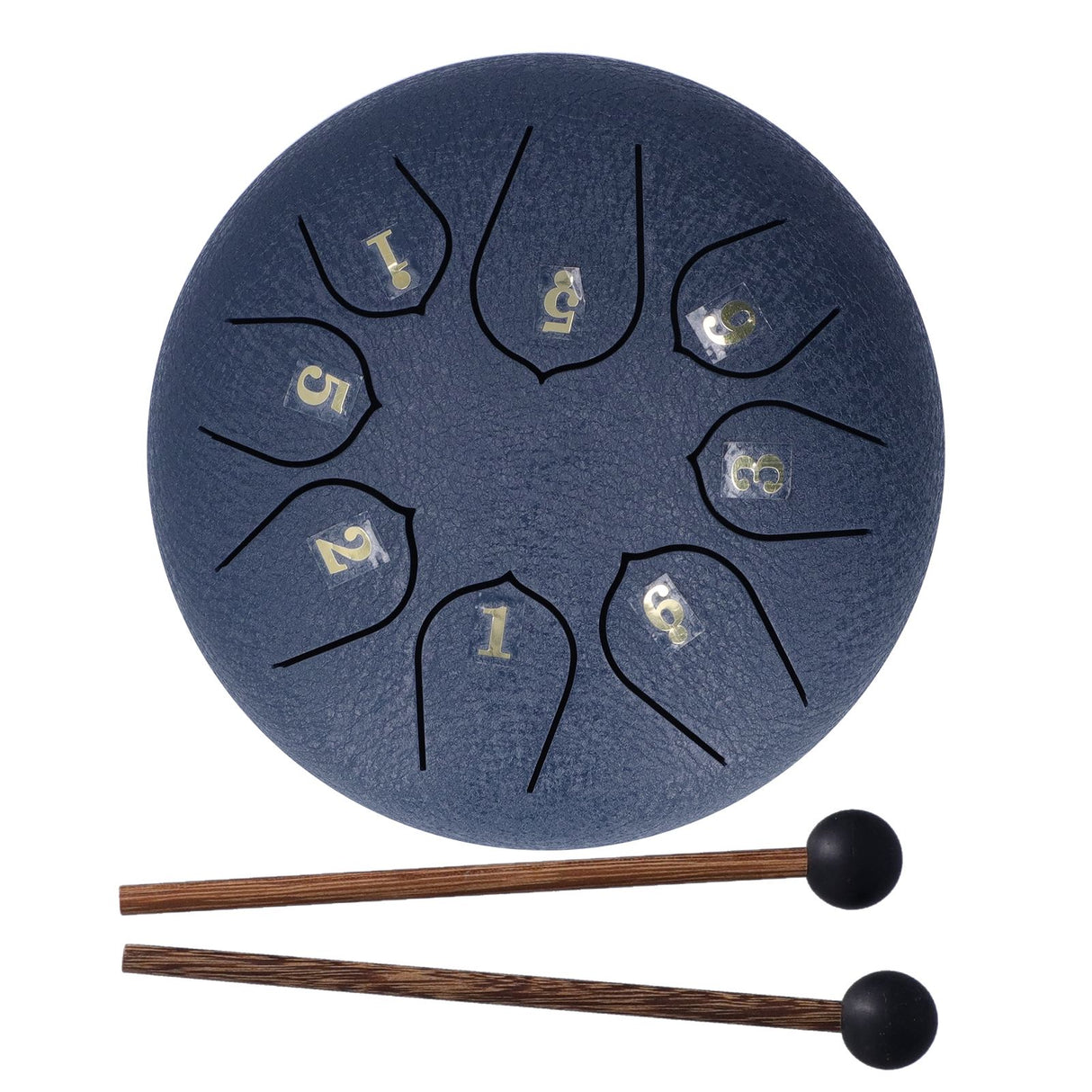 6in 8 Tones Tongue Drum with Mallets Music Book Musical Percussion Instruments for Meditation EntertainmentNavy Blue
