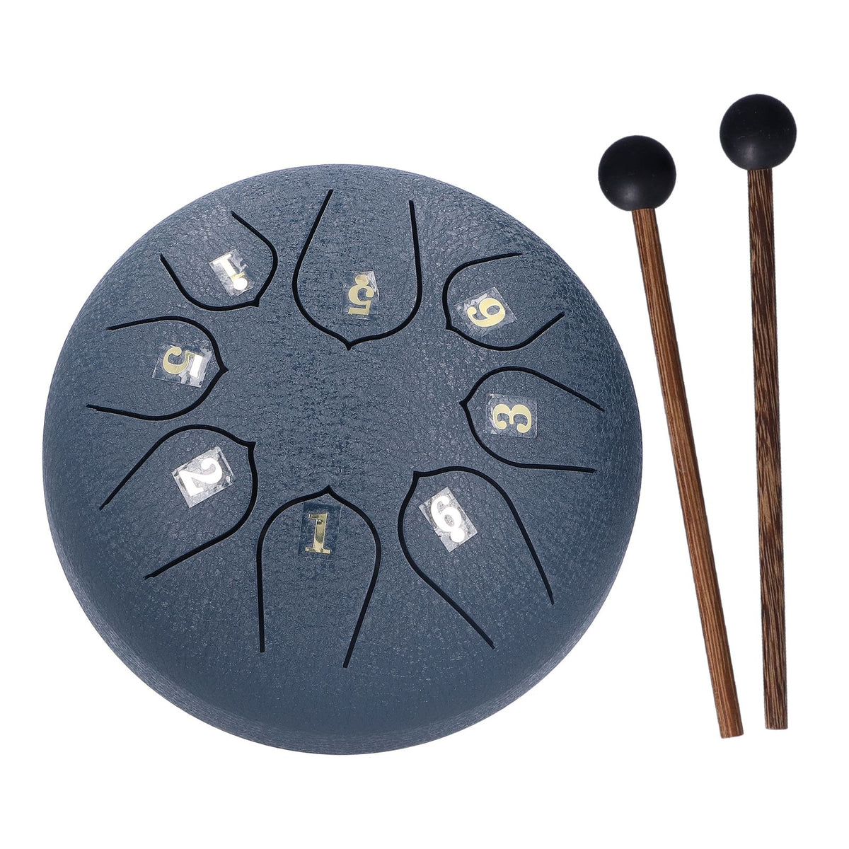 6in 8 Tones Tongue Drum with Mallets Music Book Musical Percussion Instruments for Meditation EntertainmentNavy Blue