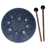 6in 8 Tones Tongue Drum with Mallets Music Book Musical Percussion Instruments for Meditation EntertainmentNavy Blue