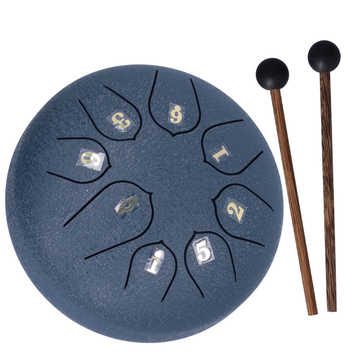 6in 8 Tones Tongue Drum with Mallets Music Book Musical Percussion Instruments for Meditation EntertainmentNavy Blue