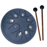 6in 8 Tones Tongue Drum with Mallets Music Book Musical Percussion Instruments for Meditation EntertainmentNavy Blue