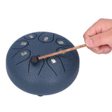 6in 8 Tones Tongue Drum with Mallets Music Book Musical Percussion Instruments for Meditation EntertainmentNavy Blue - Extra Image