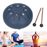 6in 8 Tones Tongue Drum with Mallets Music Book Musical Percussion Instruments for Meditation EntertainmentNavy Blue